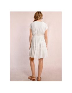 Robe courte rayée pailleté blanc femme - Molly Bracken