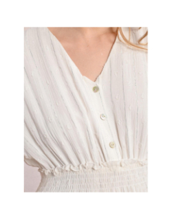 Robe courte rayée pailleté blanc femme - Molly Bracken