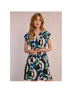 Robe fluide imprimée vert écru femme - Molly Bracken