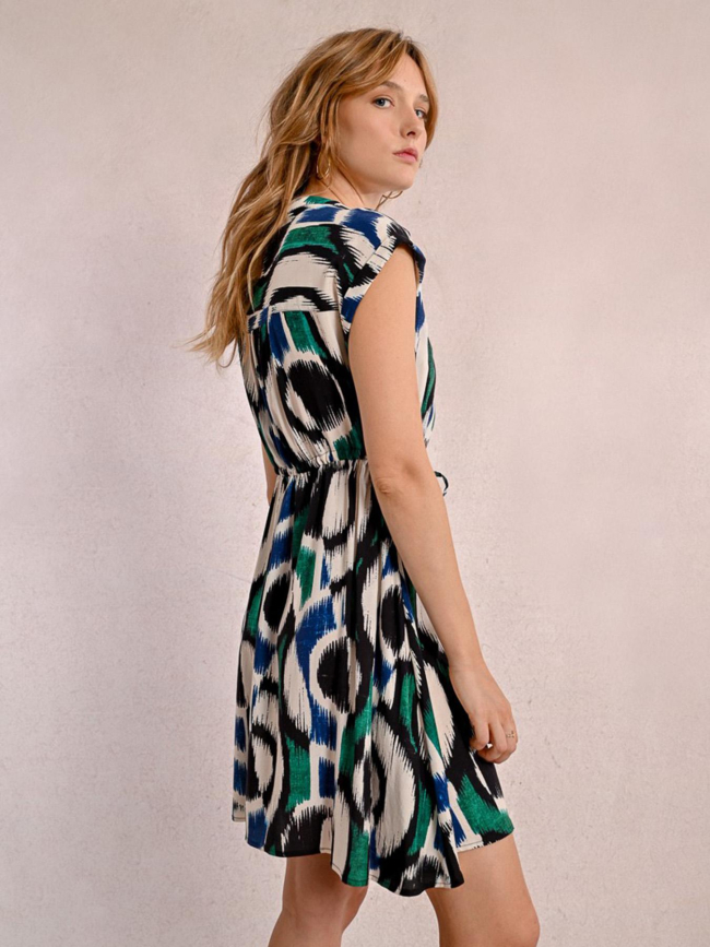 Robe fluide imprimée vert écru femme - Molly Bracken