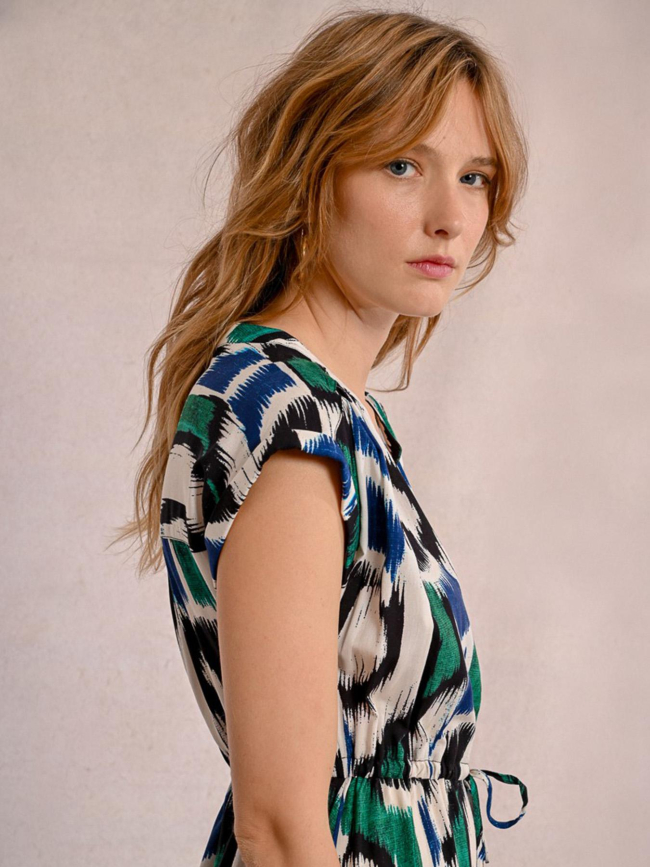 Robe fluide imprimée vert écru femme - Molly Bracken