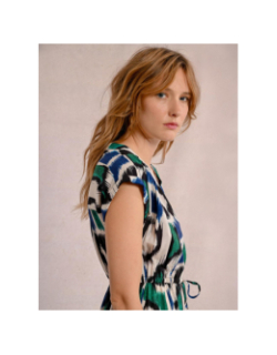 Robe fluide imprimée vert écru femme - Molly Bracken