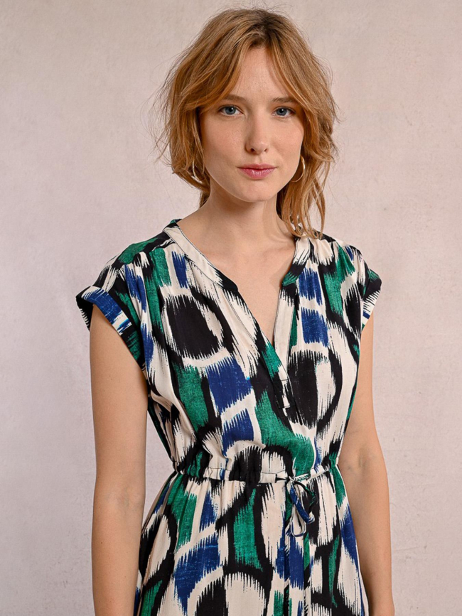 Robe fluide imprimée vert écru femme - Molly Bracken