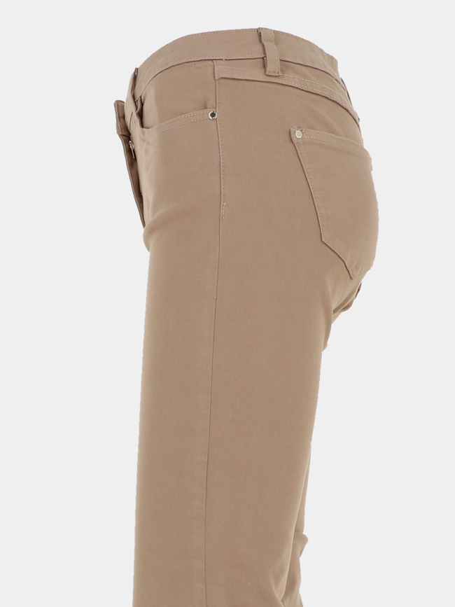 Jean droit petroi beige femme - Morgan