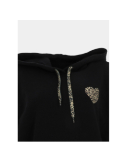 Sweat à capuche daze cœur léopard noir femme - Only