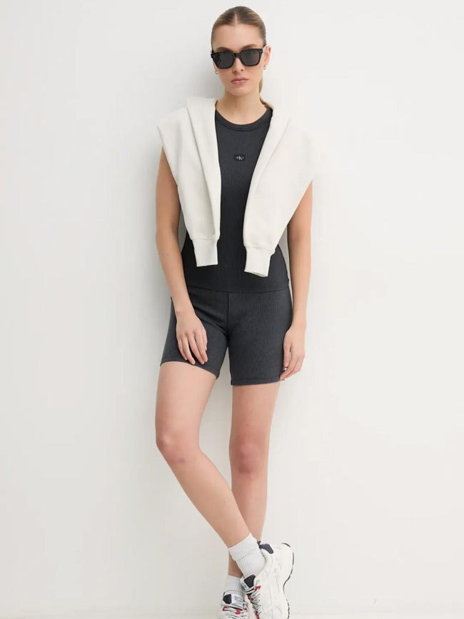 Débardeur côtelé washed gris anthracite femme - Calvin Klein Jeans
