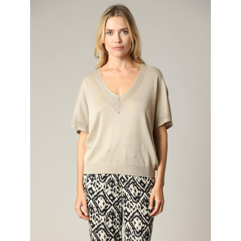Top pailleté marlyn beige femme - Deeluxe
