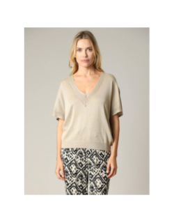 Top pailleté marlyn beige femme - Deeluxe