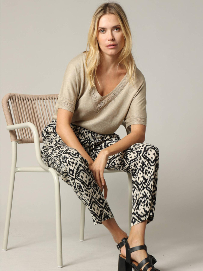 Top pailleté marlyn beige femme - Deeluxe