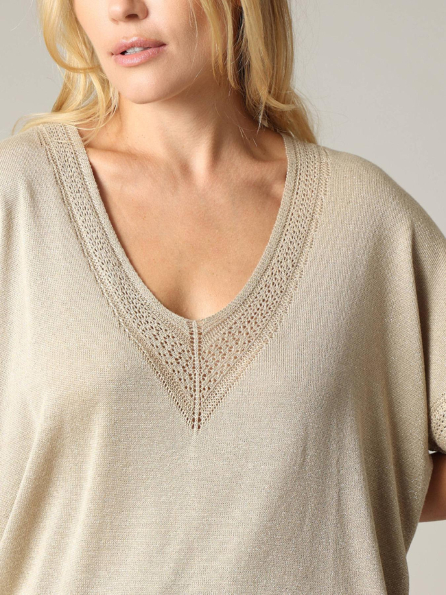 Top pailleté marlyn beige femme - Deeluxe