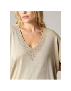 Top pailleté marlyn beige femme - Deeluxe