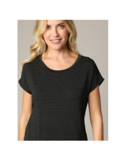 T-shirt rayé pailleté lina noir femme - Deeluxe