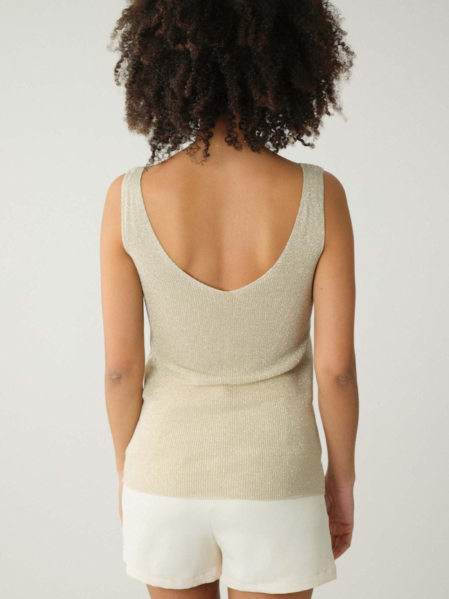 Débardeur à strass shine beige femme - Deeluxe