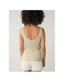 Débardeur à strass shine beige femme - Deeluxe