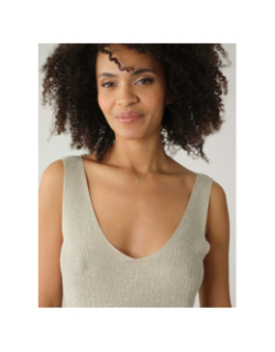 Débardeur à strass shine beige femme - Deeluxe