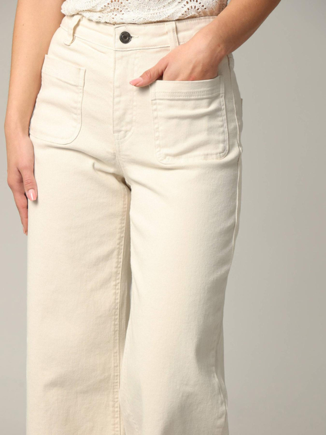 Jean large liloo beige femme - Deeluxe