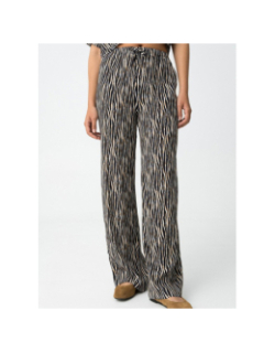 Pantalon fluide a motif animal zebra noir femme - Tiffosi