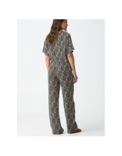 Pantalon fluide a motif animal zebra noir femme - Tiffosi
