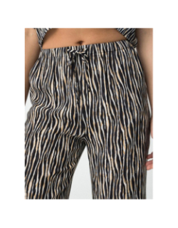 Pantalon fluide a motif animal zebra noir femme - Tiffosi