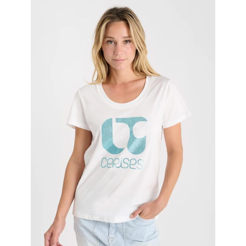 T-shirt pailleté taolo blanc femme - Le Temps Des Cerises