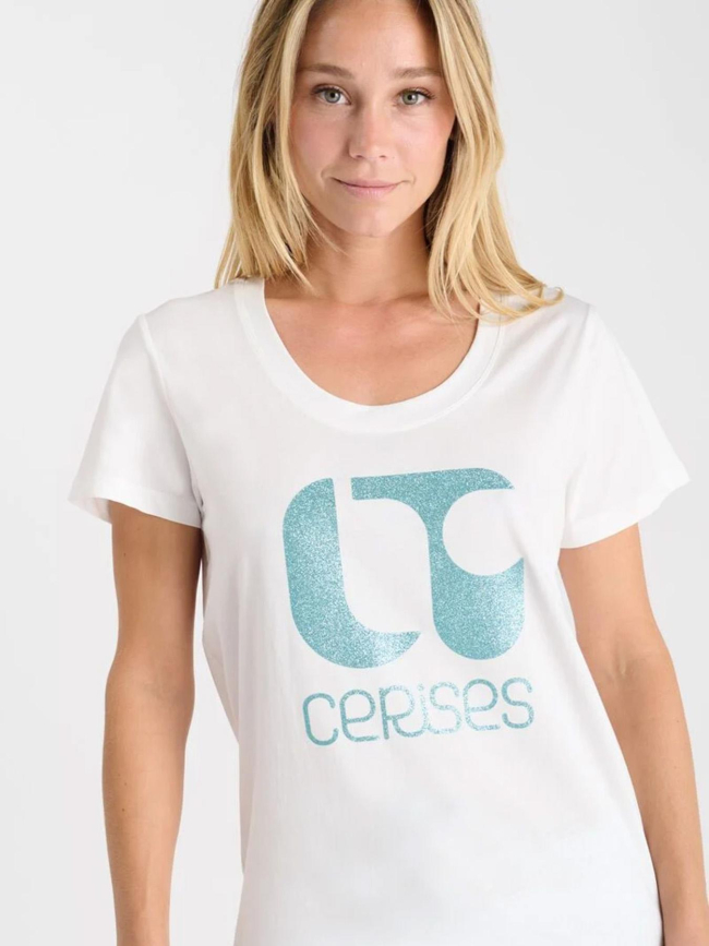 T-shirt pailleté taolo blanc femme - Le Temps Des Cerises