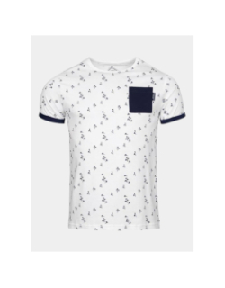 T-shirt imprimé maceo blanc homme - La Maison Blaggio