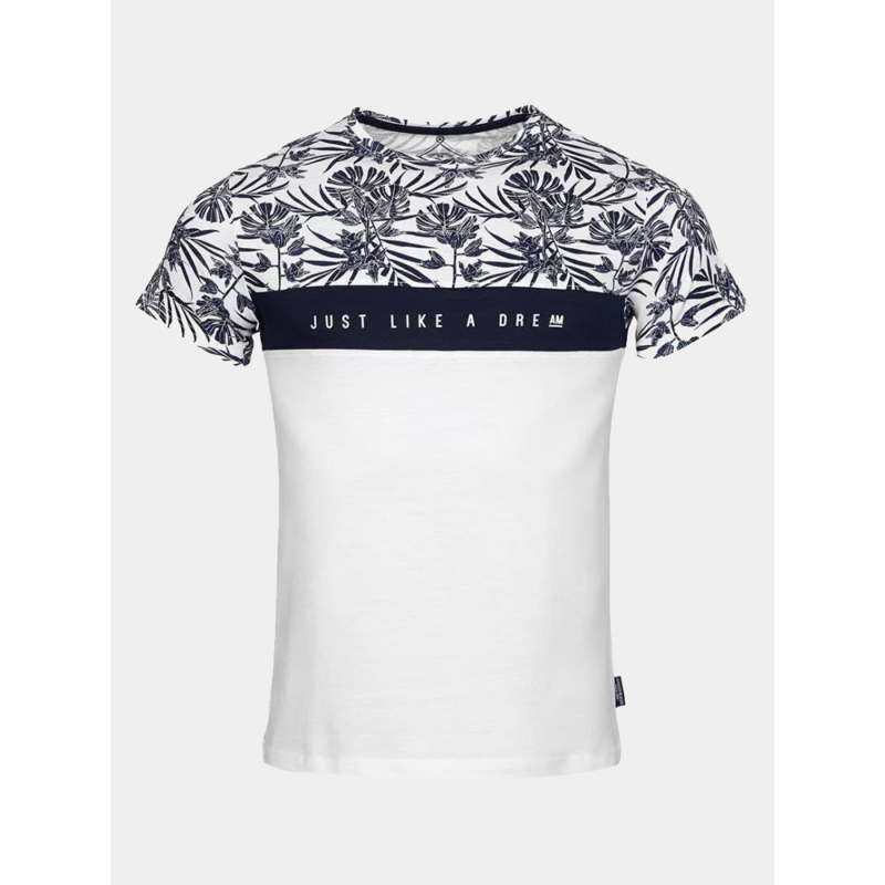 T-shirt maldives blanc bleu homme - La Maison Blaggio