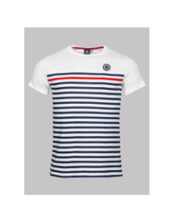 T-shirt rayé montana blanc bleu homme - La Maison Blaggio