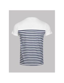 T-shirt rayé montana blanc bleu homme - La Maison Blaggio