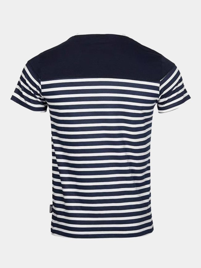 T-shirt col boutonné rayé murphy bleu homme - La Maison Blaggio