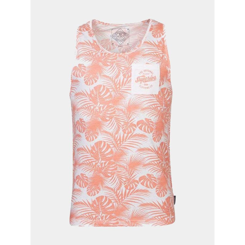 Débardeur palmier monro orange homme - La Maison Blaggio
