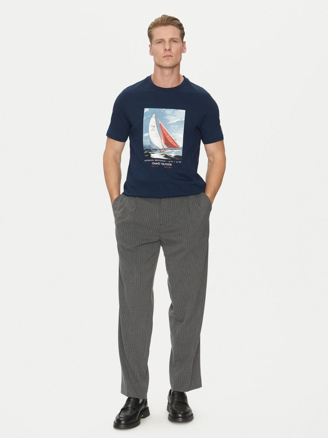 T-shirt à imprimé photo bleu marine homme - Tommy Hilfiger