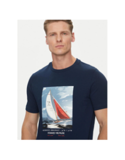 T-shirt à imprimé photo bleu marine homme - Tommy Hilfiger