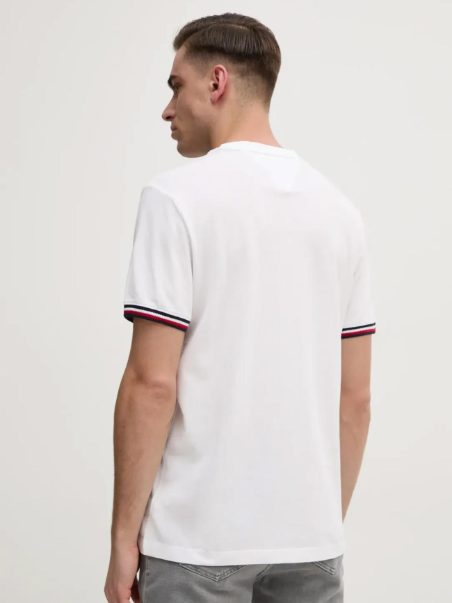 T-shirt uni global stripe blanc homme - Tommy Hilfiger