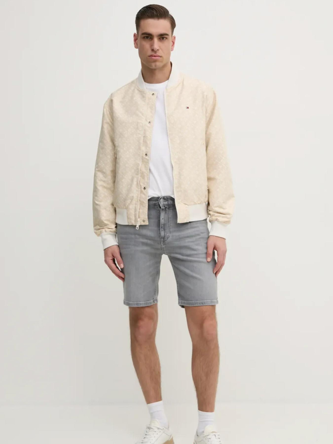 T-shirt uni global stripe blanc homme - Tommy Hilfiger