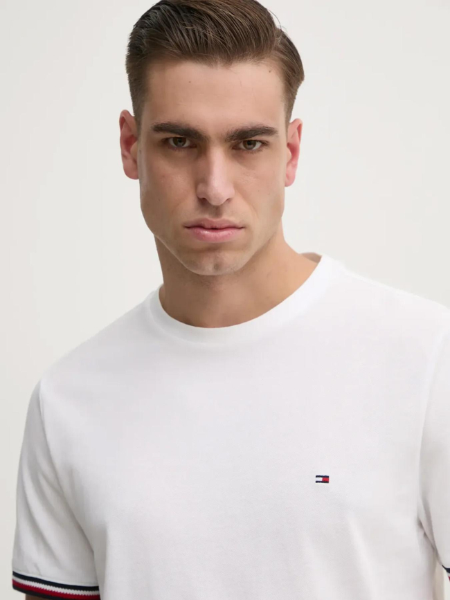 T-shirt uni global stripe blanc homme - Tommy Hilfiger