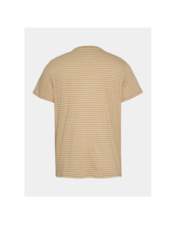 T-shirt slim rayé jaspe beige homme - Tommy Jeans