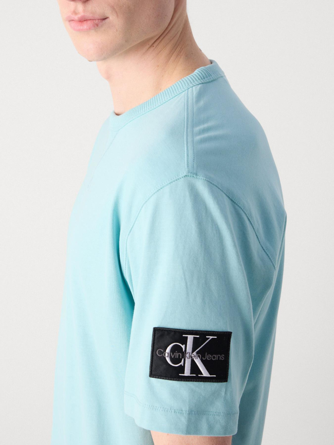 T-shirt badge regular bleu homme - Calvin Klein Jeans