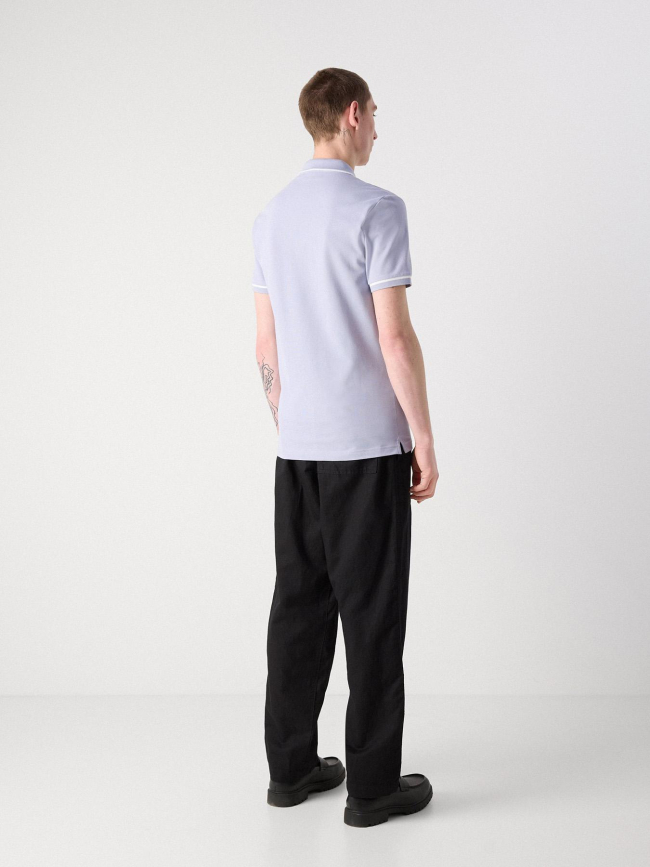 Polo tipping logo bleu violet homme - Calvin Klein Jeans