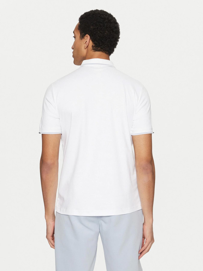 Polo slim liquid touch block blanc homme - Calvin Klein