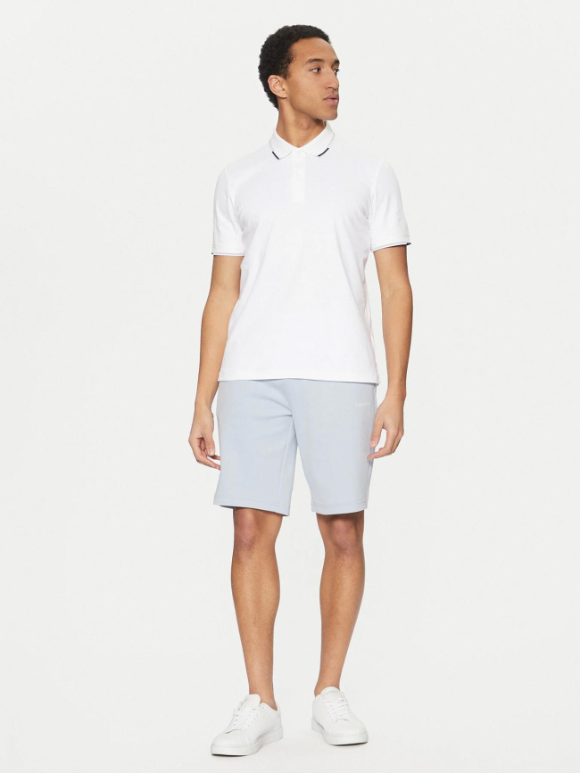 Polo slim liquid touch block blanc homme - Calvin Klein