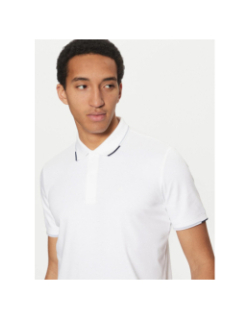 Polo slim liquid touch block blanc homme - Calvin Klein