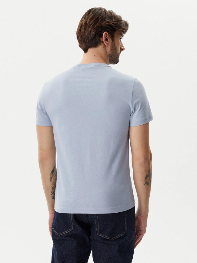 T-shirt logo satin bonded bleu homme - Calvin Klein