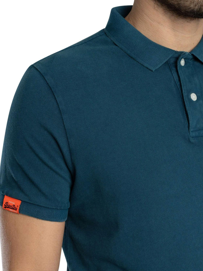 Polo vintage destroy bleu homme - Superdry