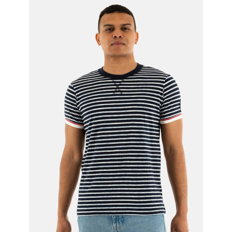 T-shirt rayé sifar bleu marine homme - Le Temps Des Cerises