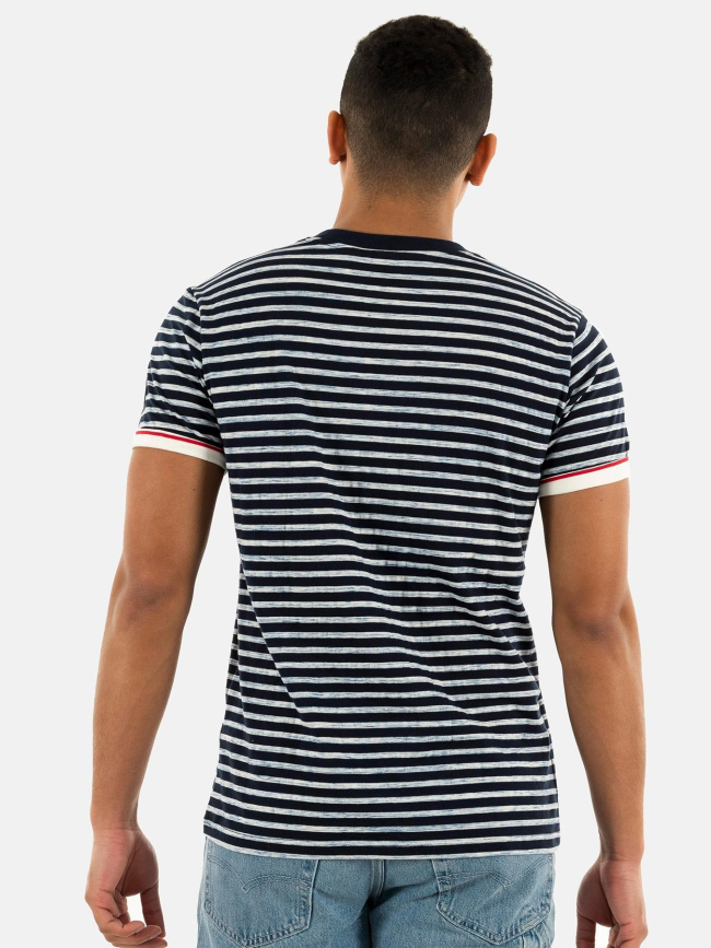T-shirt rayé sifar bleu marine homme - Le Temps Des Cerises