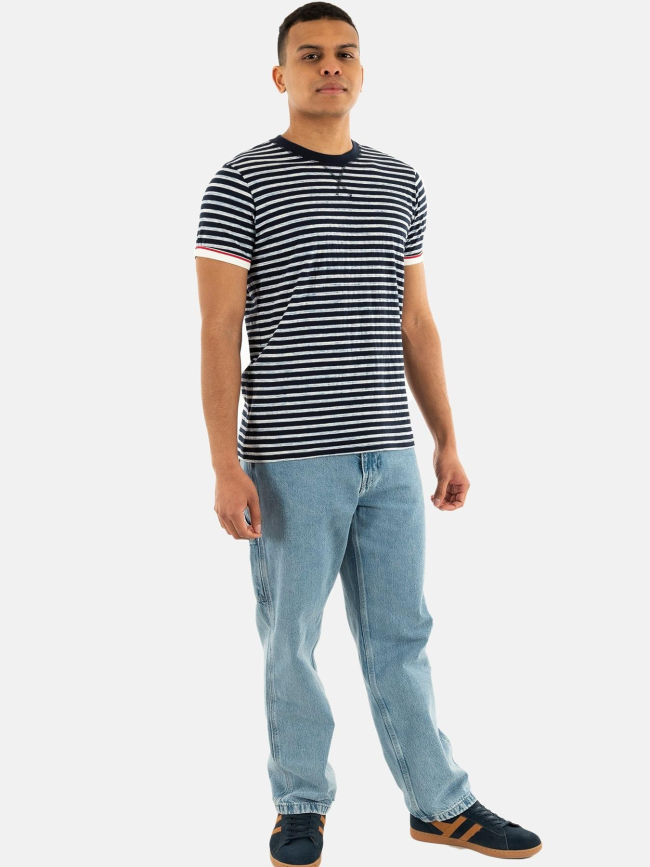 T-shirt rayé sifar bleu marine homme - Le Temps Des Cerises