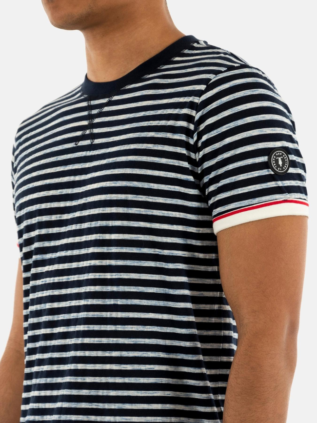 T-shirt rayé sifar bleu marine homme - Le Temps Des Cerises