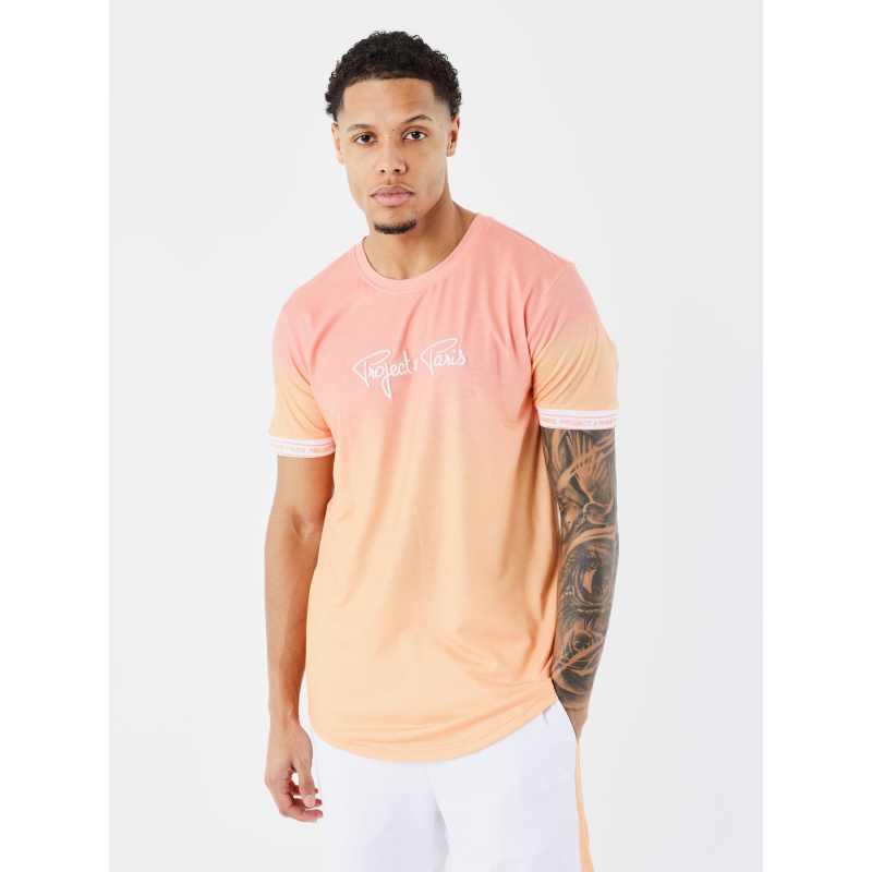 T-shirt signature dégradé orange rose homme - Project X Paris
