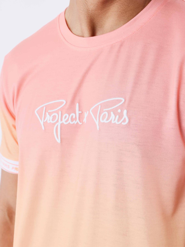 T-shirt signature dégradé orange rose homme - Project X Paris